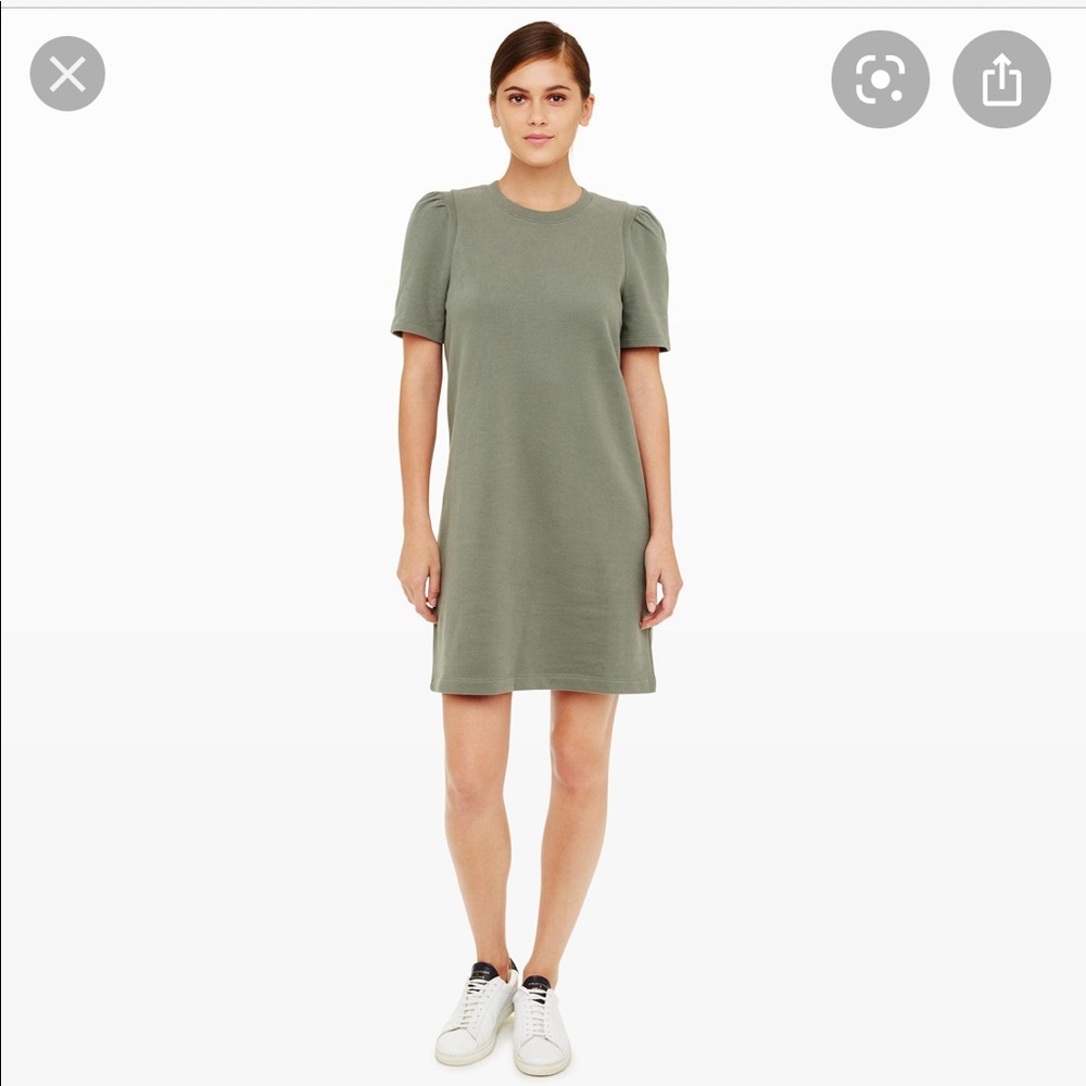 Women's Short Sleeve Shift Dress in Olive Green